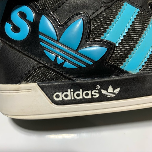 Adidas High Court Hi shoes black /blue size 12K - Picture 9 of 14